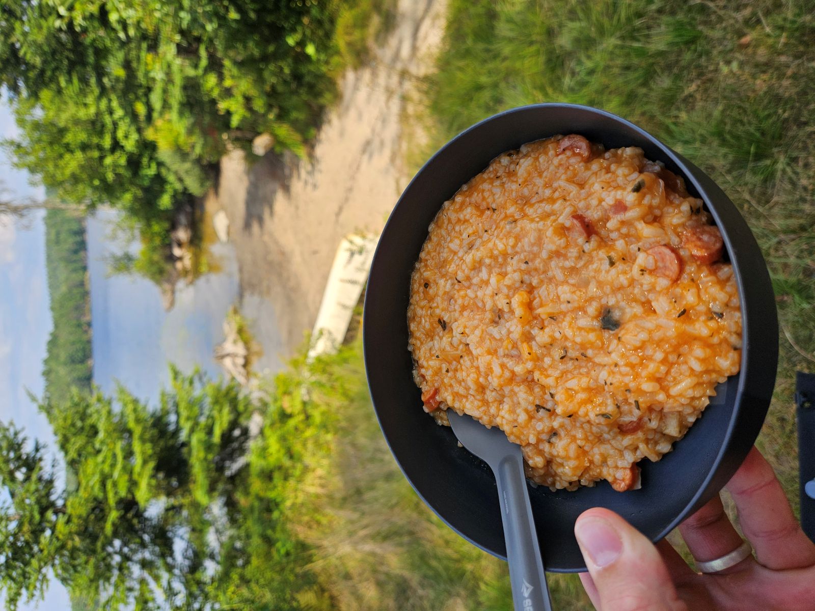 smoked sausage risotto