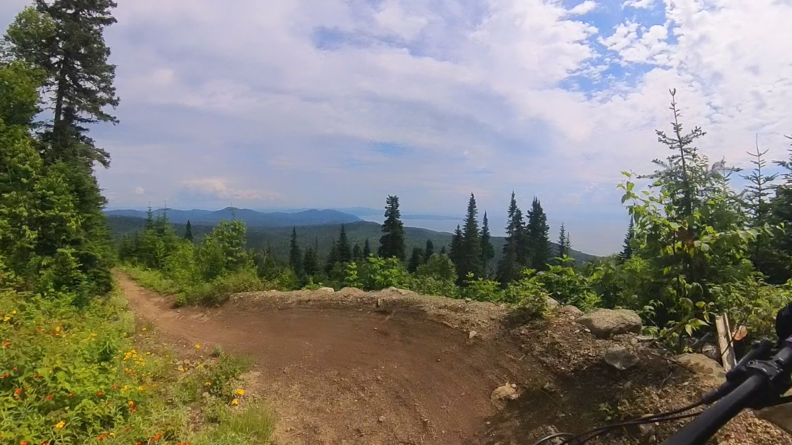 Well maintained berms on the way down Le Massif