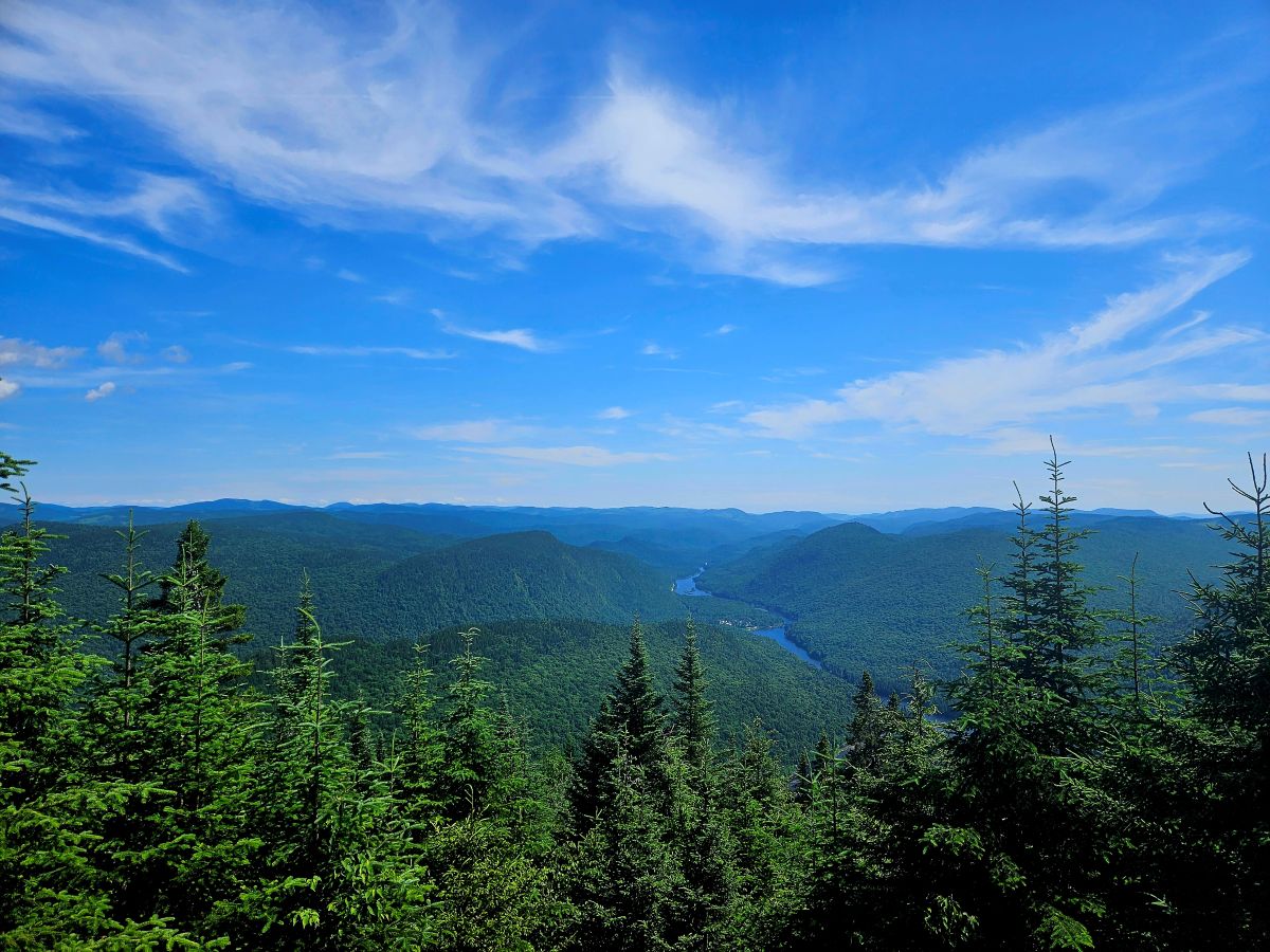 Jaques-Cartier river from a lookout on Les Loups