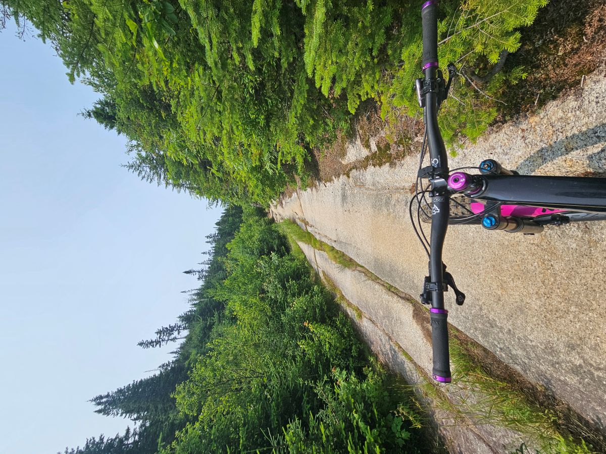 One of the longer continuous rock slabs at Sentiers du Moulin